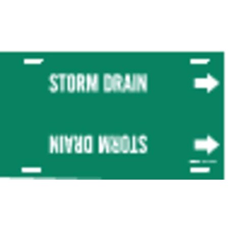 Pipe Marker,Storm Drain,Grn,8 to9-7/8 In