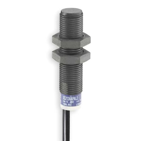 Cylindrical, Inductive Proximity Sensor, 12 mm Dia., PPS, 2 m, Bare Wire, 3 Wires, Unshielded