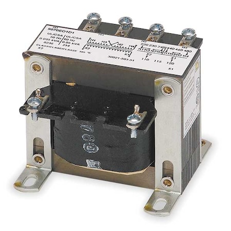 Control Transformer, 50 VA, Not Rated, 120V AC, 240/480V AC