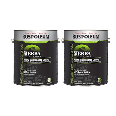 Epoxy Activator and Finish Kit, Oyster White, High Gloss, 1 gal, 230 to 340 sq ft/gal, S60 Series