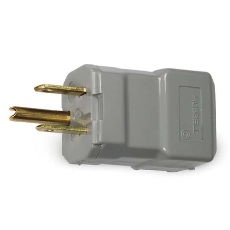 Straight Blade Plug, 5-15P, 15 A, 125V AC, 2 Pole, Screw Terminals, Grounded