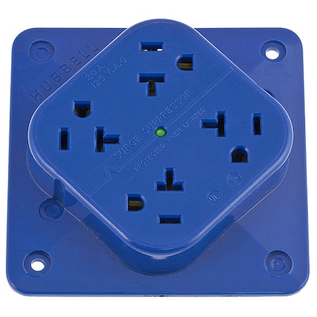 Straight Blade Receptacle, 5-20R, 20 A, 125V AC, 2 Pole, 3 Wire, Surface Mount, Grounded