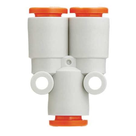 Push-Fit Wye Fitting, Push-to-Connect x Push-to-Connect x Push-to-Connect, 1/2 in Tube OD
