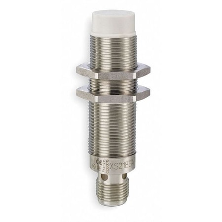 Cylindrical, Inductive Proximity Sensor, 18 mm Dia., Stainless Steel, 1/2 in Connector, 2 Wires, Unshielded