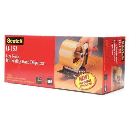 Tape Dispenser, 3 in Max. Tape Width. 5 1/6 in Tape Core Dia, Pistol, Plastic, Tan