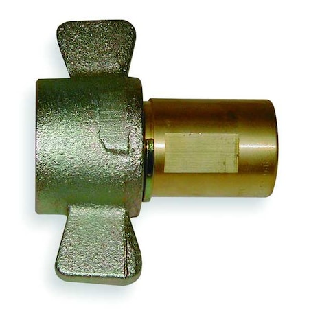 Hydraulic Quick Connect Hose Coupling, Brass Body, Thread-to-Connect Lock, 1"-11-1/2 Thread Size