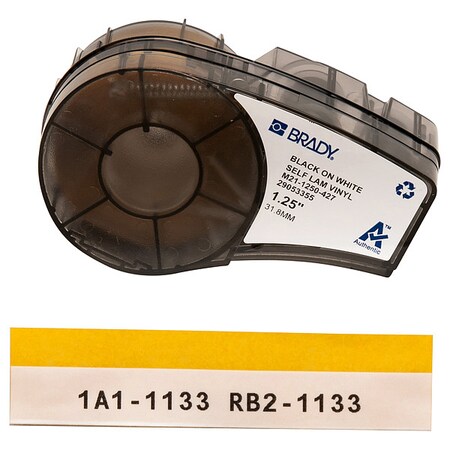 Self-Laminating Vinyl Wrap Around Labels for Brady M210 and M211, 1.25in