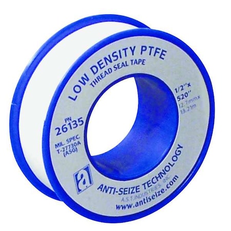 Thread Sealant Tape, Poly-Temp, Low Density, 3/4 in W x 43 ft, White