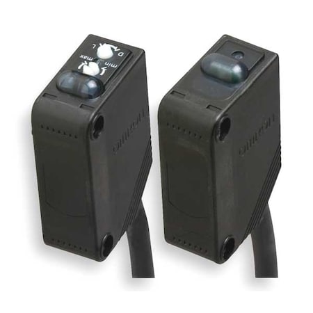 Through-Beam Photoelectric Sensor Set, Bare Wire, Right Angle, Rectangular, Selectable Light On/Dark On, PNP