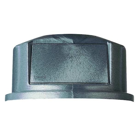 BRUTE(R) 32 gal Trash Can Lid, Dome with Push Door Gray, Resin, 1 Openings 22 3/4 in W/Dia
