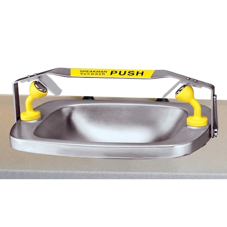 Eye/Face Wash Station, Counter Mounted, 4.25 H., 14.0 W