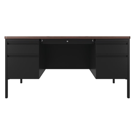 Pedestal Desk Teachers Desk, 30 in D X 29 1/2 in H, 60 in W X