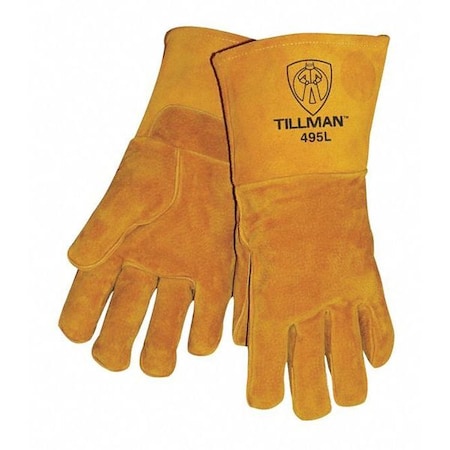 495 Welding Gloves, Straight Cuff, Straight Thumb, Premium Pigskin, M, 1 PR