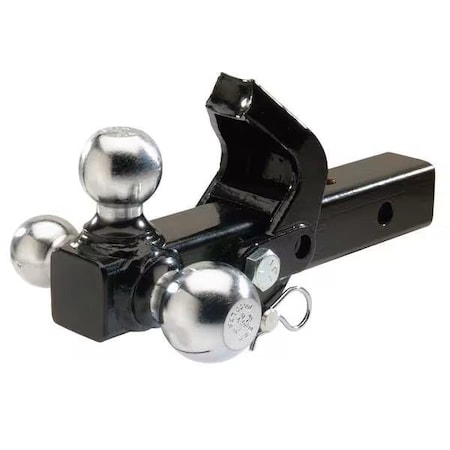 Tri Ball Mount w/ Pintle Hook, 2 in Compatible Ball Shank Dia, 1 7/8 in Ball Dia