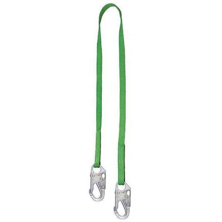 Positioning Lanyard, 4 ft Length, Snap Hook, Steel, 1 Leg(s), 310 lb. Weight Capacity