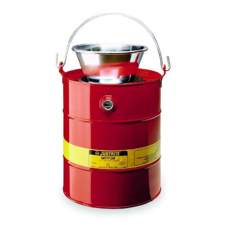 Drain Can,3 Gal.,Red,Galvanized Steel