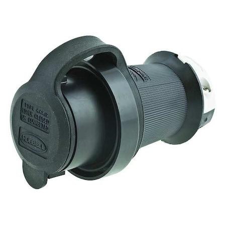 Watertight Locking Plug, L6-20P, 20 A, 250V AC, Single Phase, 2 Pole, Screw Terminals, Black, White