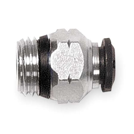 Push-Fit Adapter Fitting, Push-to-Connect x Universal, 5mm Tube OD, 1/8 in Pipe Size, Metal, 5 PK