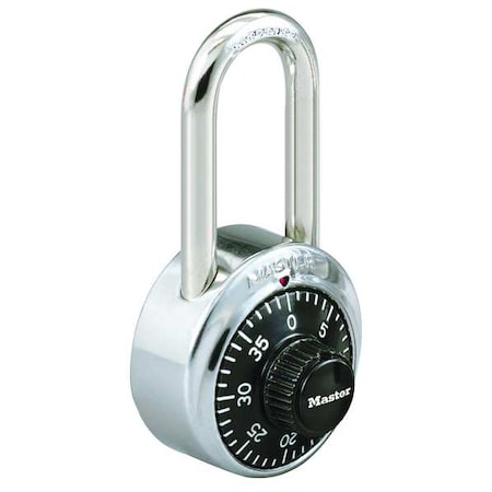 Combination Padlock, Front, Black/Silver