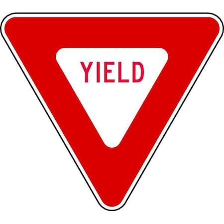 Yield Traffic Sign, 12 in Height, 12 in Width, Aluminum, Triangle, English
