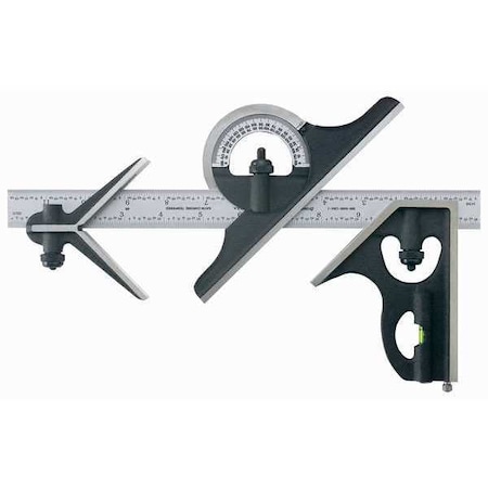Combination Square Set,12 In,4 Pc