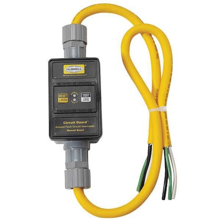 Line Crd GFCI,2 ft.,Ylw,30A,NEMA 4X,240V