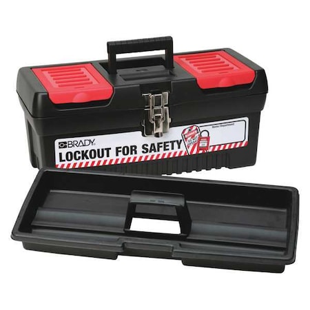 Lockout Tool Box, Polypropylene, 16-13/64" Width, 7-13/16" Height