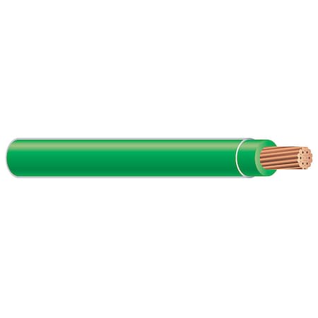XHHW Building Wire, Copper, 10 AWG, 1C, Green, Stranded, 500 ft