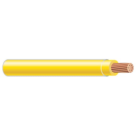 XHHW Building Wire, Copper, 10 AWG, 1C, Yellow, Stranded, 500 ft