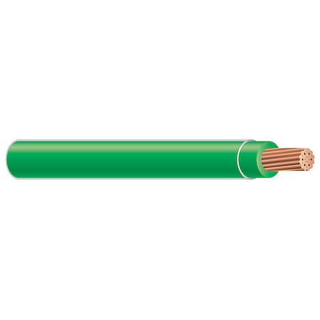 THHN Building Wire, Copper, 6 AWG, 1C, Green, Stranded, 100 ft