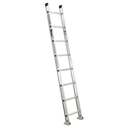 8 ft. Overall H, Straight Ladder, Aluminum, 8 Steps, 300 lb Load Capacity
