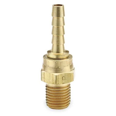 Hose Barb,3/8 In Barb,1/4 In MNPT,Brass
