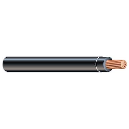 THHN Building Wire, Copper, 10 AWG, 1C, Black, Stranded, 1250 ft