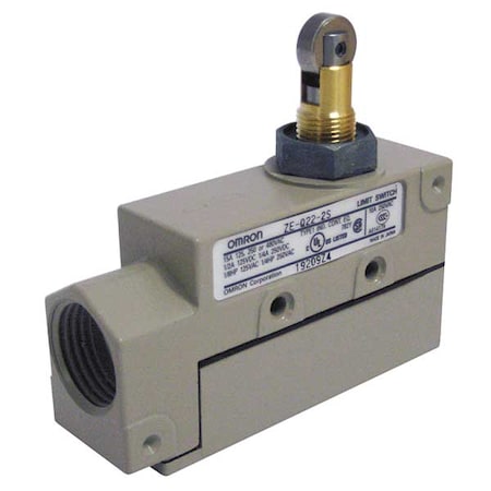 Limit Switch, Plunger, Roller, SPDT, 15A at 480V AC, Actuator Location: Top