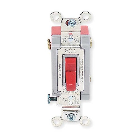 Wall Swtch, 2-Pole, 120/277V, 20A, Red, Toggl