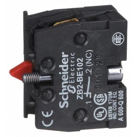 Contact Block, 22MM, Panel Mount, 1NC, Momentary Action, Slow Break