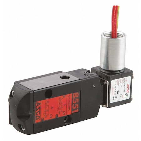 Solenoid Valve, 3-Way, 2-Position, Configurable, 1/4 in Pipe Size, 24V DC, Remote Pilot, NBR, PUR