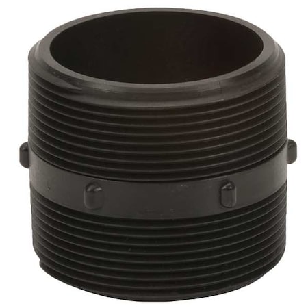 Hex Nipple, Polypropylene, 3", Schedule 80, 300 psi Max Pressure