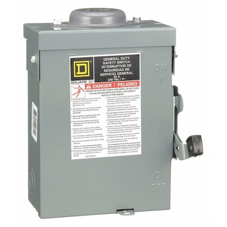 Nonfusible, Safety Switch, General Duty, 240 V, 2PST