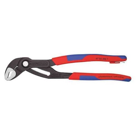 10 in Knipex Cobra V-Jaw Water Pump Plier Serrated, Bi-Material Grip