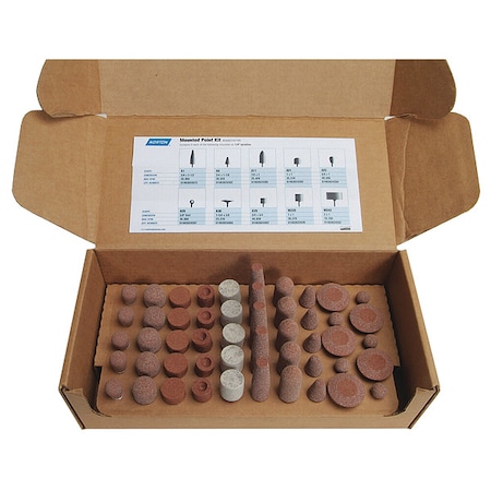 Vitrified Mounted Pt Kit,A/O,60,Med