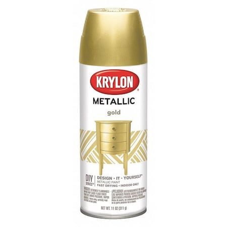 Spray Paint, Gold Metallic, Metallic, Solvent, 11 oz