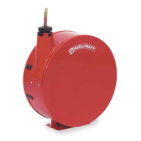 Spring Return Hose Reel, 1/2 in Hose Diameter, 50 ft Length, 300 psi Max. Pressure, Red