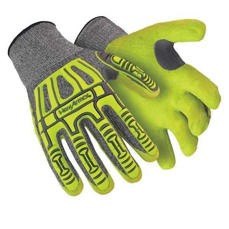 Hi-Vis Cut-Resistant Impact Coated Gloves, Cut Level A4 ,Nitrile ,Sandy ,XL 1 PR