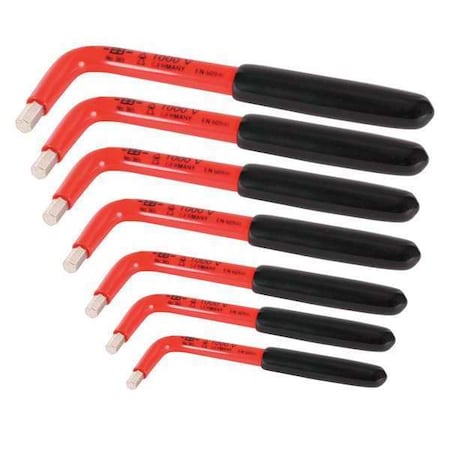 7 Piece Metric L-Shape Hex Key Set, 13691