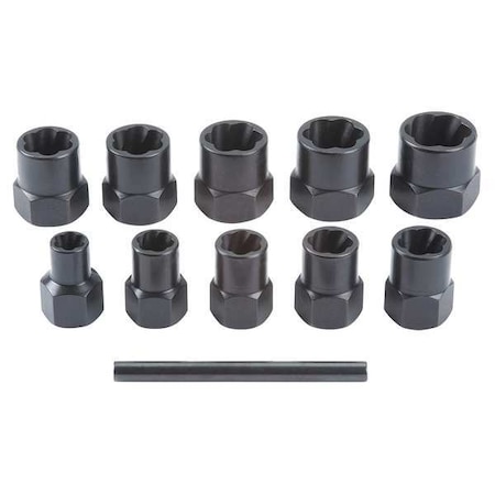 Bolt/Stud/Screw Extractor Set,10 PC