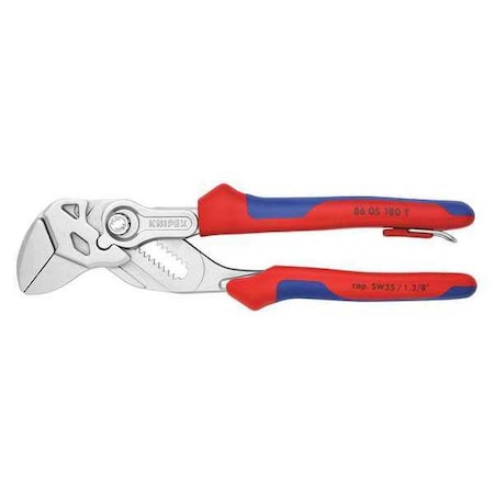 7 1/4 in V-Jaw Plier Wrench Smooth, Bi-Material Grip