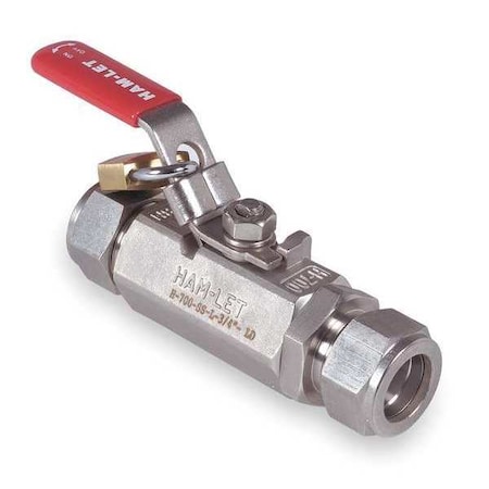 1/2" Compr Stainless Steel Ball Valve Inline