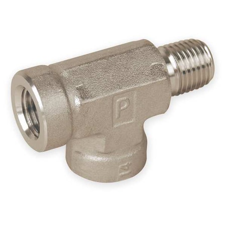316 Stainless Steel Street Tee, 1/2 in FNPT x MNPT x FNPT, 4,500 psi Max Pressure