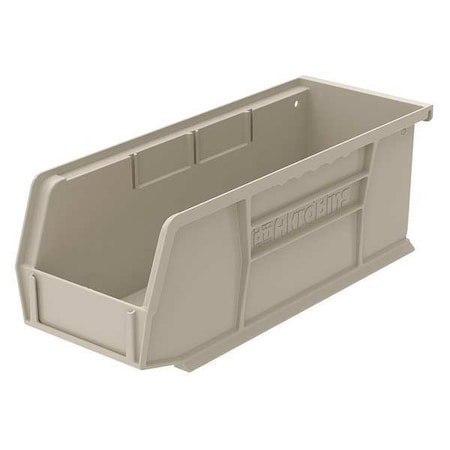 Hang & Stack Storage Bin, Plastic, Beige, 4 in H, 4 1/8 in W, 10 7/8 in L